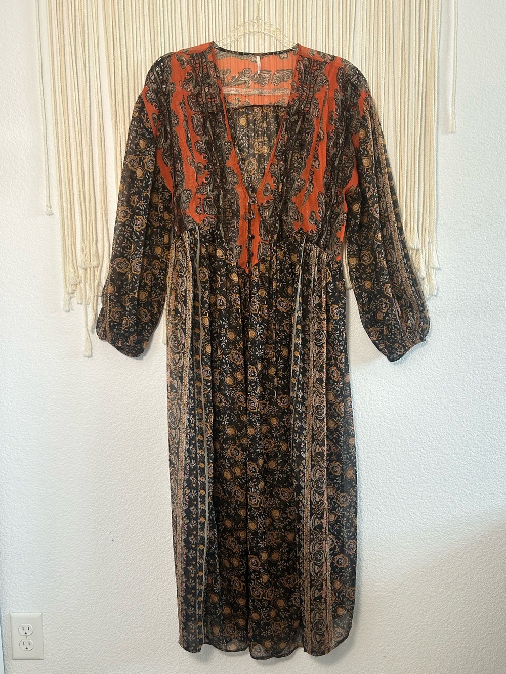 Free People Free Flowing
Printed Maxi SemiSheer Top Tunic Boho Dress - Picture 5 of 9